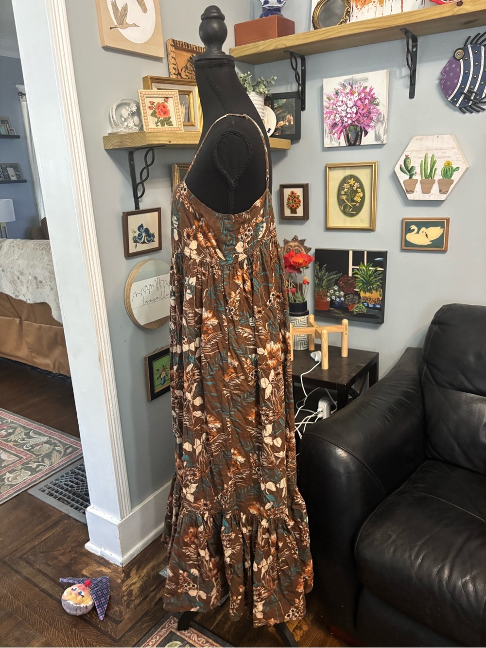 Natural Life Nina maxi dress brown floral boho size M - Picture 3 of 7